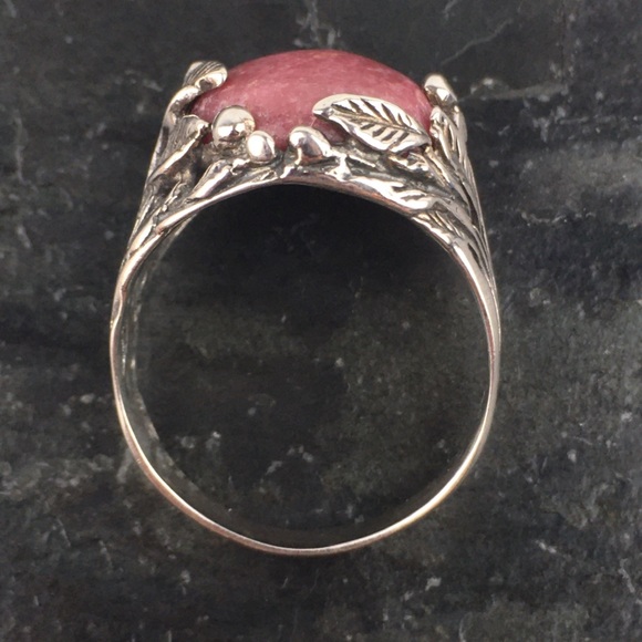 PZ Israel Sterling Silver Rhodonite Ring 10 - Picture 6 of 11
